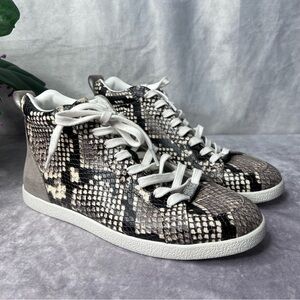 PAIGE Annie Snake Embossed Mid Top Sneaker Size 6